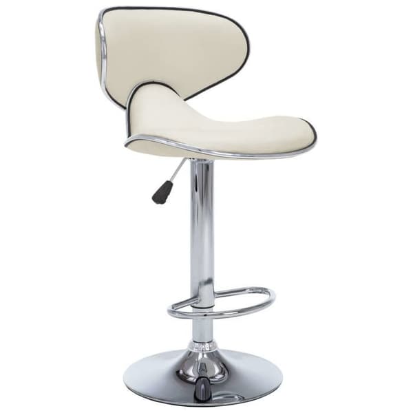 vidaXL Barstolar set om 2 krämfärgad konstläder 323647