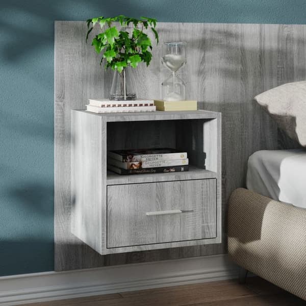 vidaXL Väggmonterade Sängbord 2 st Sonoma Grey 816967