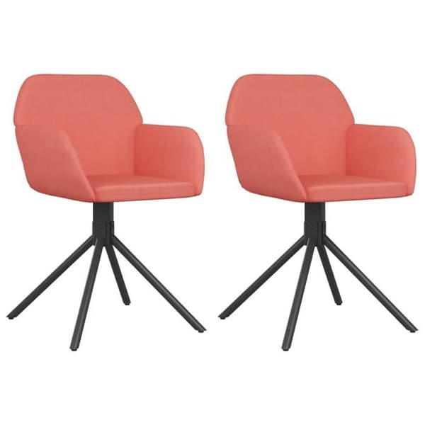 vidaXL Snurrande matstolar set om 2 Rosa Sammet 344744