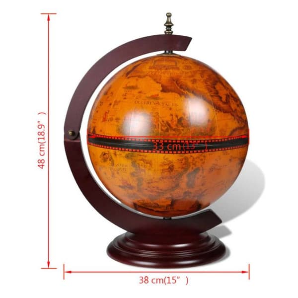 vidaXL Vinhållare i Globe Form Eucalyptus Wood 240698