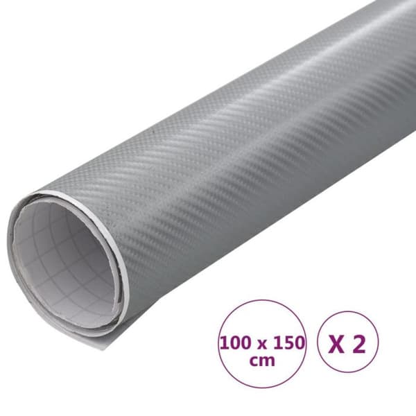 vidaXL 4D bilfilmer 2 st Silver 100x150 cm 210728