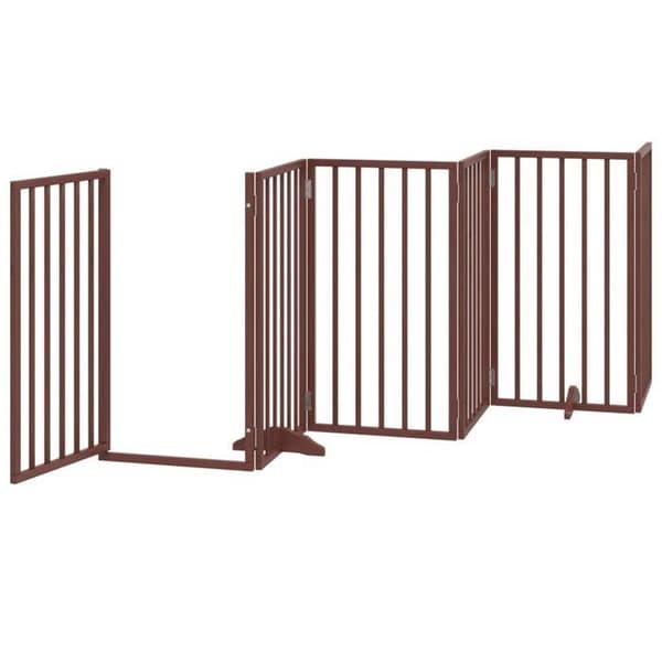 vidaXL Hundgrind med dörr 6 paneler poppelträ 352199