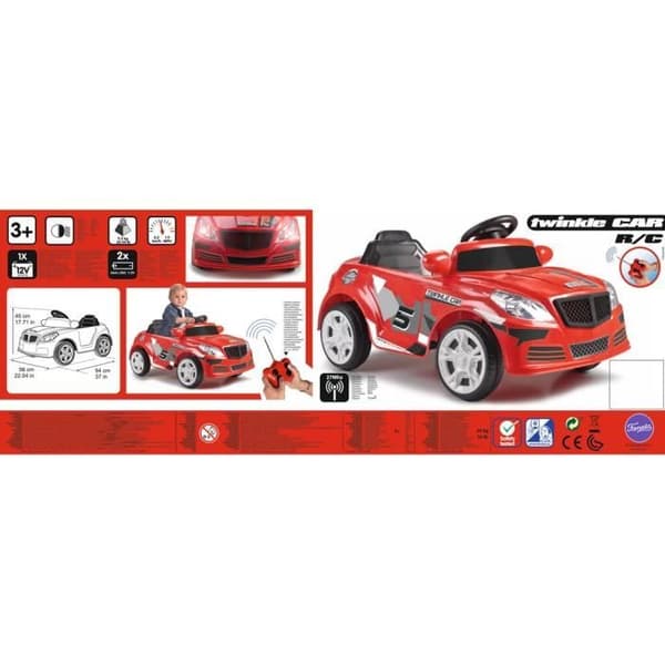 12V Twinkle Car R/C Elbil - Röd - FEBER