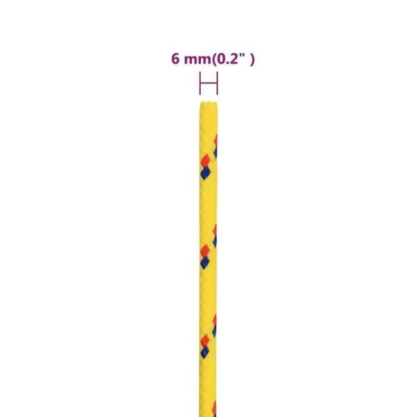 152603 vidaXL Båtrep Gult 6 mm 50 m Polypropylen