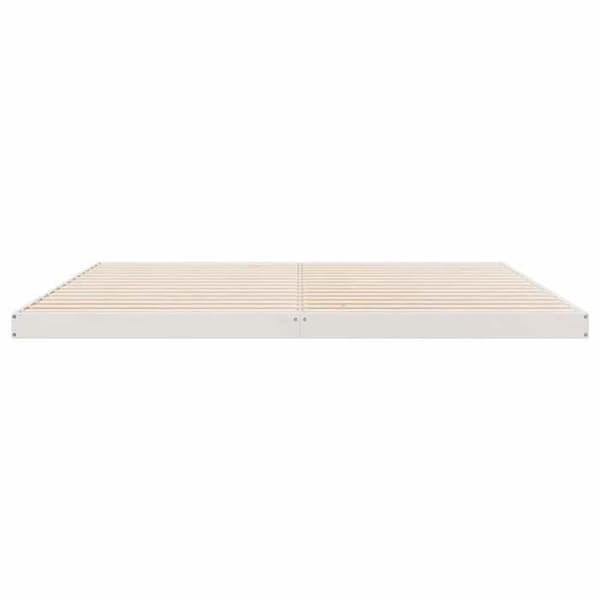 vidaXL Hög sängram Vit 180 x 220 cm Massivt trä