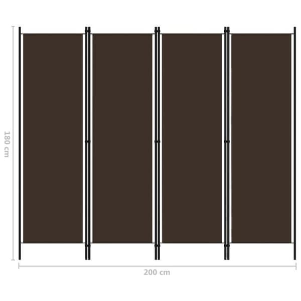 vidaXL 4-Panel Rumsavdelare Brun 200x180 cm