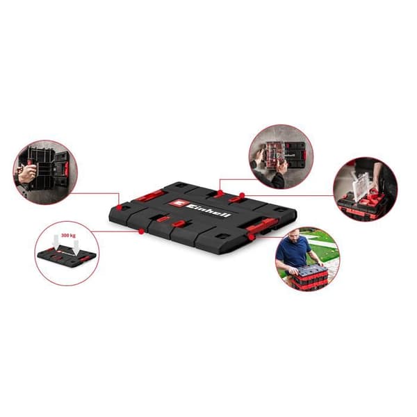 E-Case adapterplatta - EINHELL - Stapelbar och låsbar - Polypropen - Belastning 90 kg