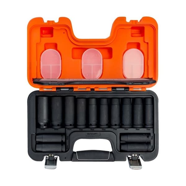 Bahco IRDD-S14 Long Impact Socket Set, orange-svart, 1-2"