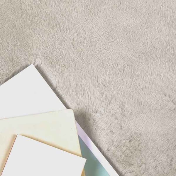 VIDAXL Fuskpälsmatta i beige 60 x 110 cm polyester - rektangulär