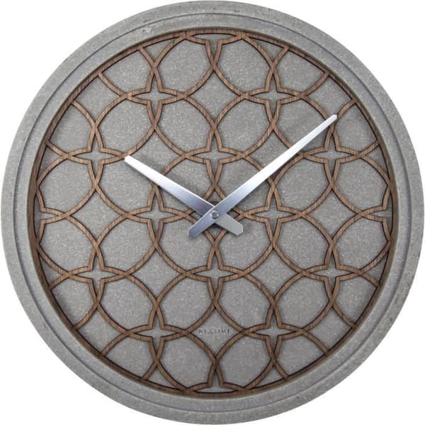 NEXTIME Concreto Love väggklocka - Trä - Grå - Ø 39,5 cm