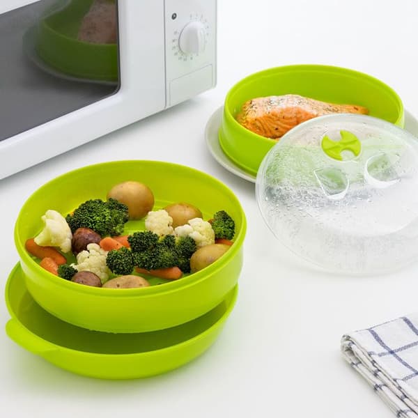 Ångkokare - INNOVAGOODS - - 2 fack - Ångutsläppventil - Citrongrön
