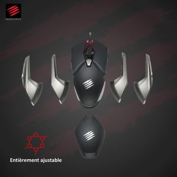 Madcatz B.A.T. 6+ Ambidextrous Gaming Mouse - 16000 DPI & 2000Hz sensor - 2ms DAKOTA Switch - Handledsstöd