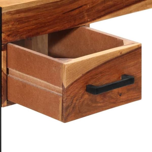 vidaXL Skrivbord med 2 lådor 110x50x77 cm Solid Seshamträ 247401