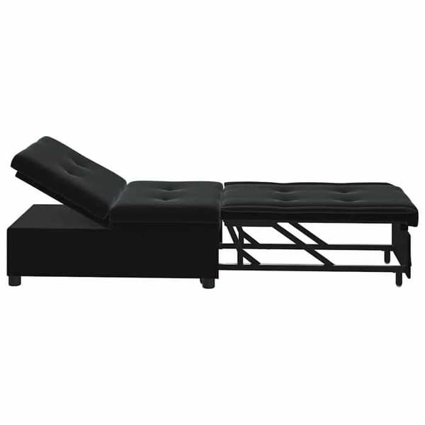 Soffa-säng Svart 67 x 194 x 38 cm Sammet