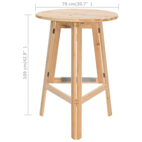 vidaXL Fällbart Barbord 78 cm Gran Trä