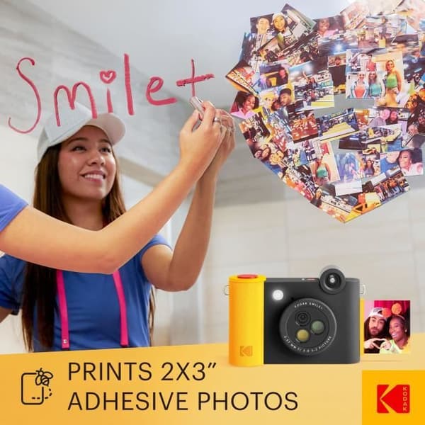 Instant Print Digital Camera - KODAK - Smile+ - Svart