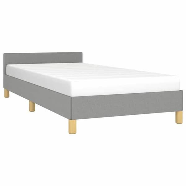 vidaXL Sängram utan madrass ljusgrå 90x190 cm tyg 347375