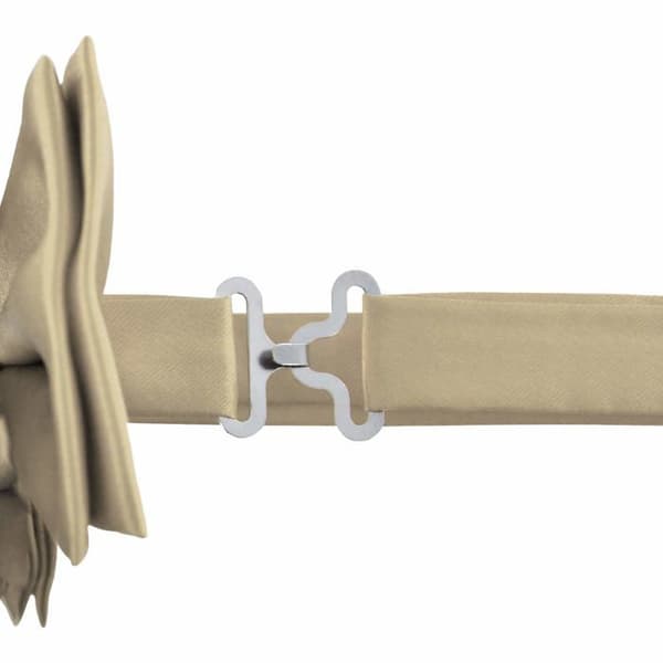 Förknutna fluga DonDon Champagne justerbar polyester 12 x 6 cm