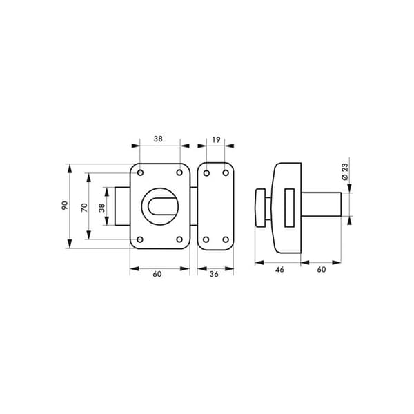 THIRARD - Knappsäkerhet Apache för entrédörr, cylinder 60mm, stål, 3 nycklar, epoxy guld - THIRARD