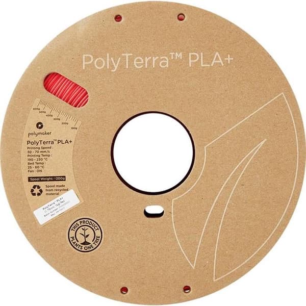 Polymaker PolyTerra PLA+ Röd 1,75 mm - 1 kg (PM70977)