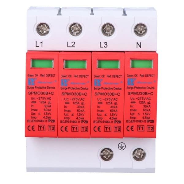 Överspänningsskydd med varistor typ 1+2 (klass B+C) tetrupolär SPMO30B+C\4P