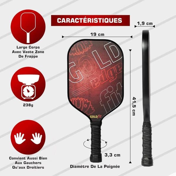 Pickleball Paddle Set - Kolfiber - Lätta - Ergonomiska - Väska Inkluderad