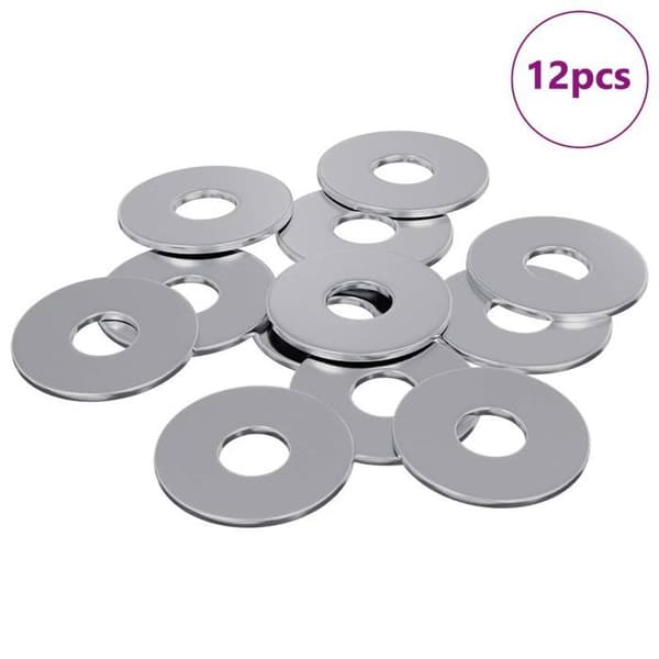 Bult - mutter - bricka Vidaxl Brickor 12 st Silver 18 x 18 x 1,2 mm Järn