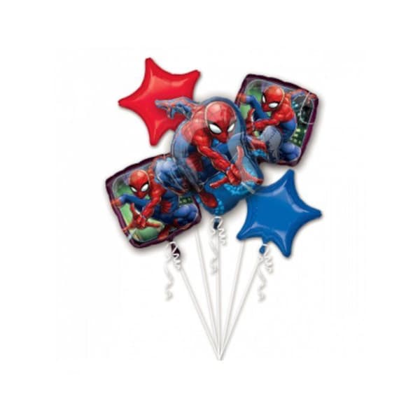 Blomster av 5 Spiderman aluminiumballonger