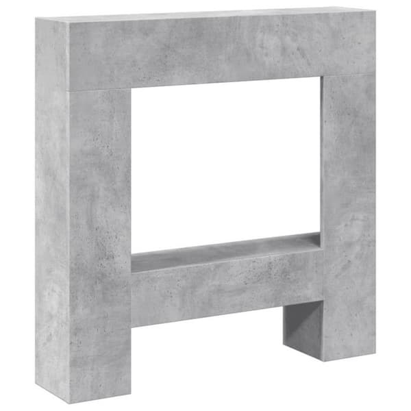 Grå betongkaminram 81x18x82 cm ingenjörsträ