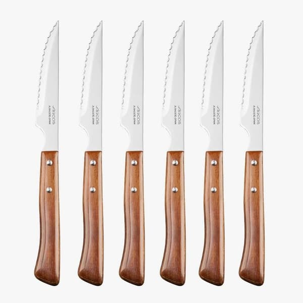 Arcos Coffret 6 steakknivar med tandad blad i trä - 377600