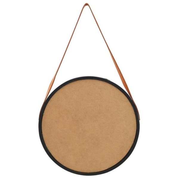 vidaXL Väggspegel med Rem 50 cm Svart 320367