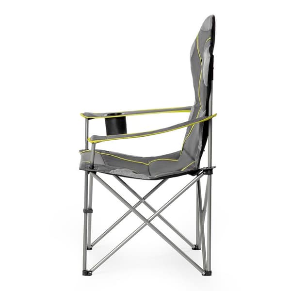 Fällbar campingstol - NILS CAMP - NC3080 - Grå-Lime - Maximal belastning 130 kg - Fällbar - Koppställ