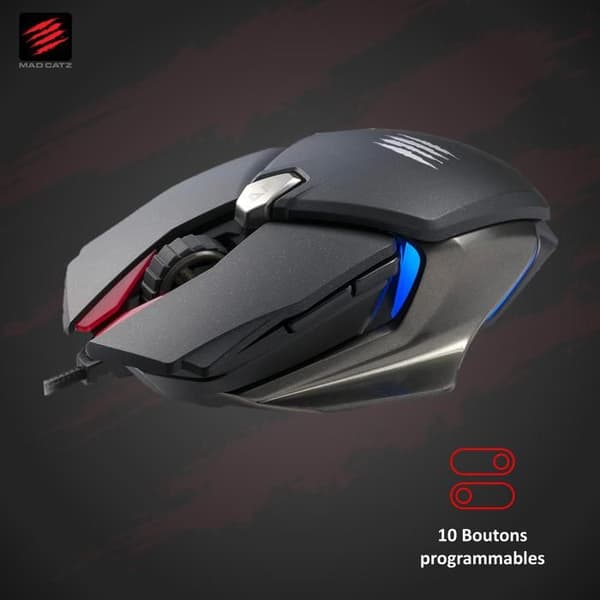 Madcatz B.A.T. 6+ Ambidextrous Gaming Mouse - 16000 DPI & 2000Hz sensor - 2ms DAKOTA Switch - Handledsstöd