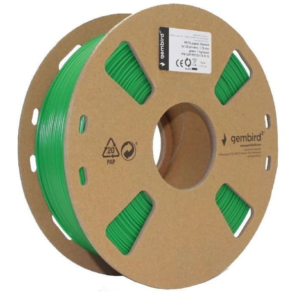 Filament - GEMBIRD - PETG - 1,75 mm - 1 kg - Grön