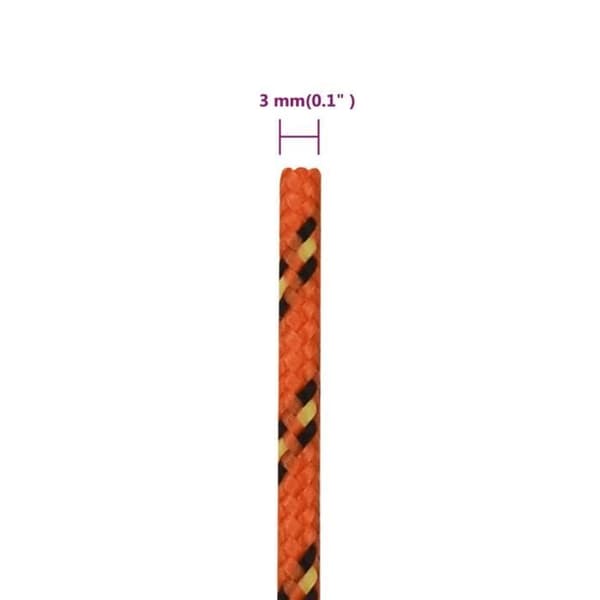 152641 vidaXL Båtline Orange 3 mm 50 m Polypropylen