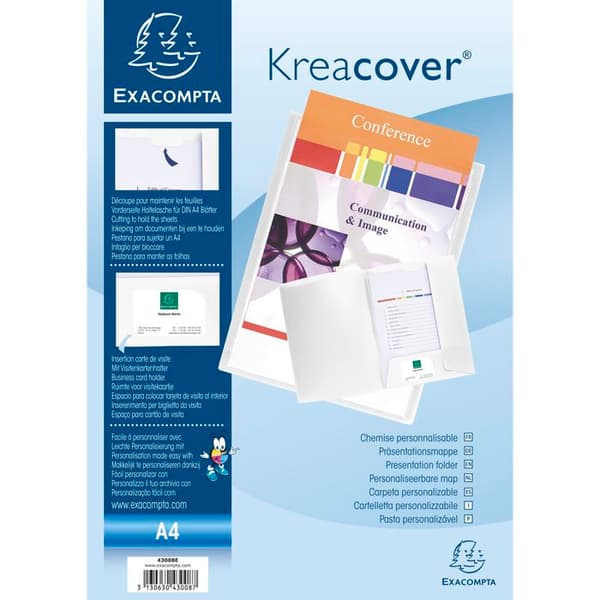 Exacompta 30x Presentationsfickor PP mjuk Krea Cover A4 Vit 43008E