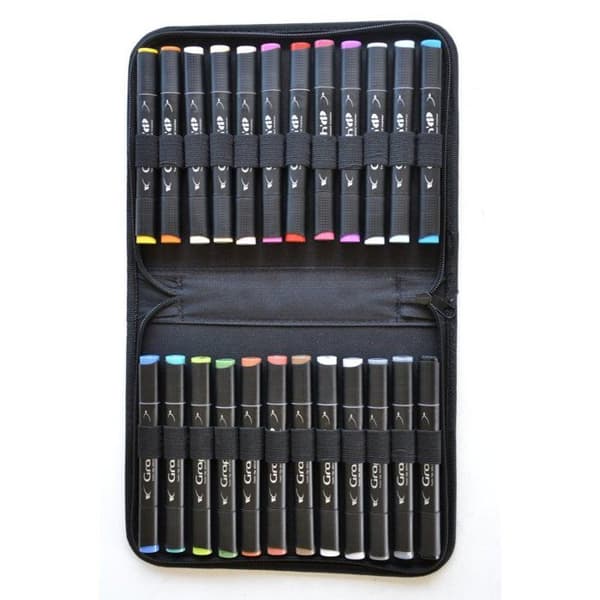 Alkoholmarkörer - GRAPH'IT - 24-pack - 2 japanska spetsar - Permanent