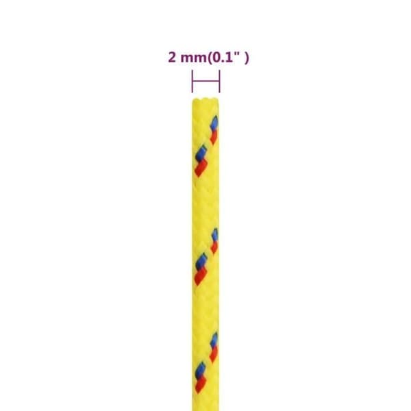 152584 vidaXL Båtline Gul 2 mm 100 m Polypropen