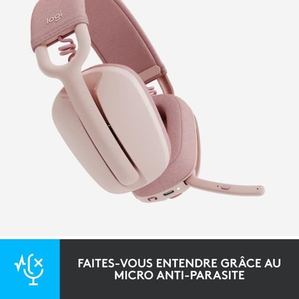 Hörlurar - Trådlösa - Logitech - Zone Vibe 100 - Bluetooth - Störningsskydd - Rosa