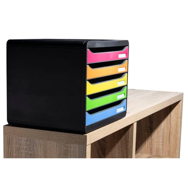 Förvaringsmodul - EXACOMPTA - Big-Box Plus - 5 lådor - Arlequin - Stapelbar
