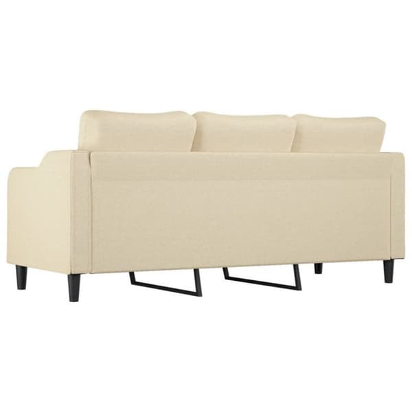 vidaXL Soffa 3-sits Creme 180 cm Tyg 359369