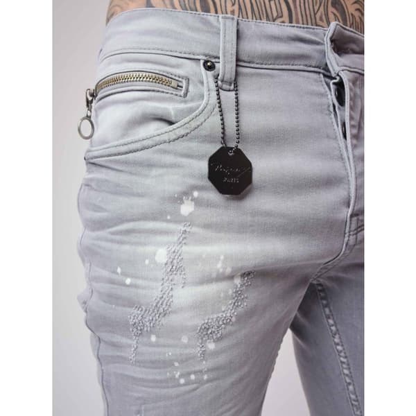 Jean Skinny med sliten och grått effekt