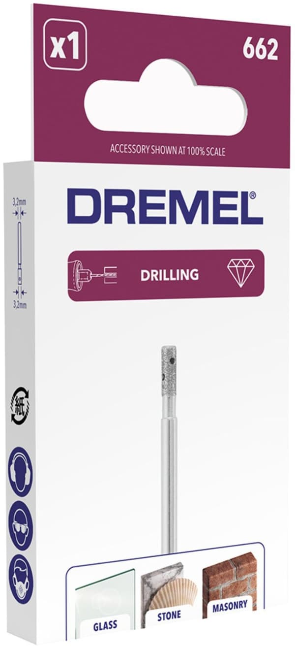 DREMEL diamantfräs special glas 662 ø 3,2mm