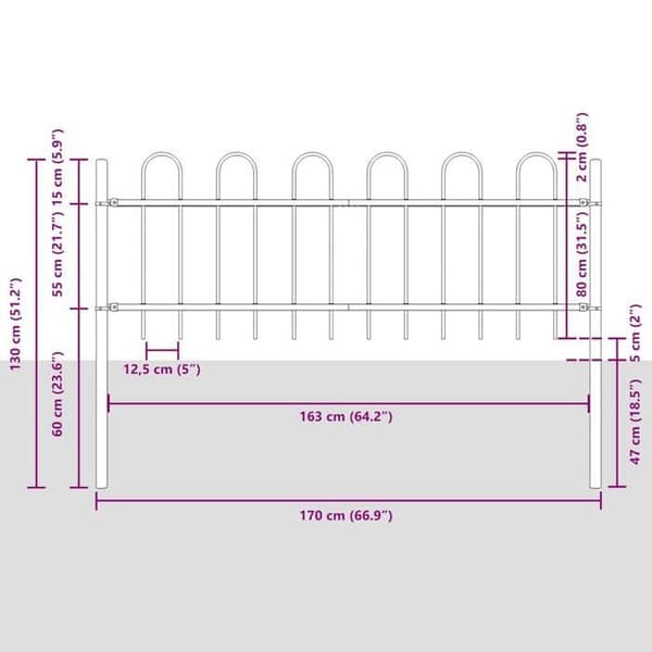 vidaXL Trädgårdsstängsel BOXTEL Grå 42003874
