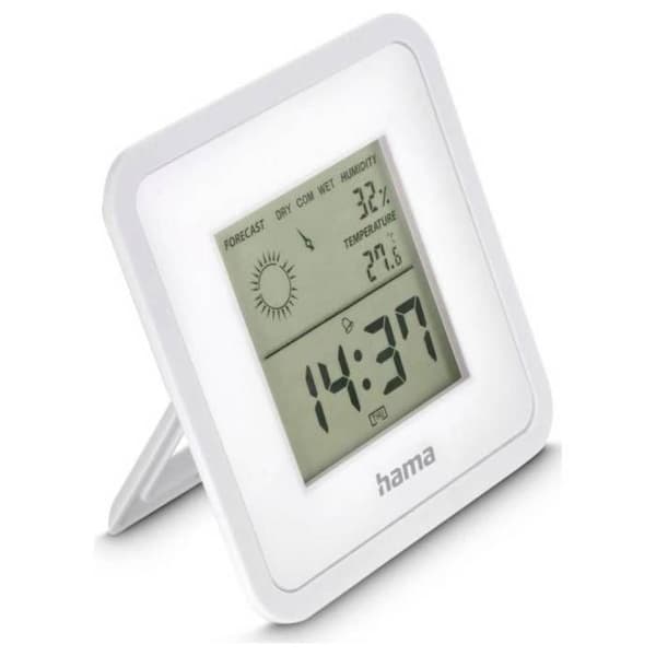 Termometer och hygrometer "Borneo", digital, för inomhusbruk, vit