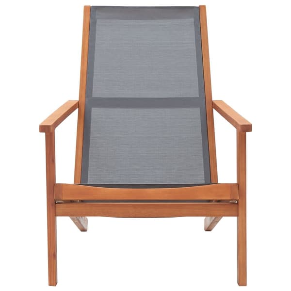 vidaXL Trädgårdsstol Grå Solid Eucalyptus Wood och Textilene