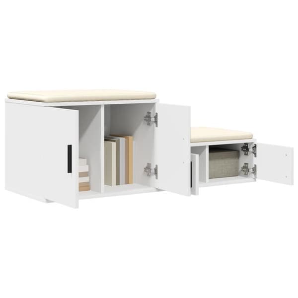 Sängbord - Vitt - 2 dörrar - Ingenjörsträ - Modern design