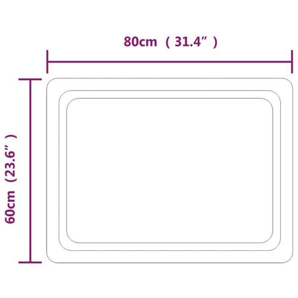 vidaXL LED Badrumsspegel 60x80 cm 3154096