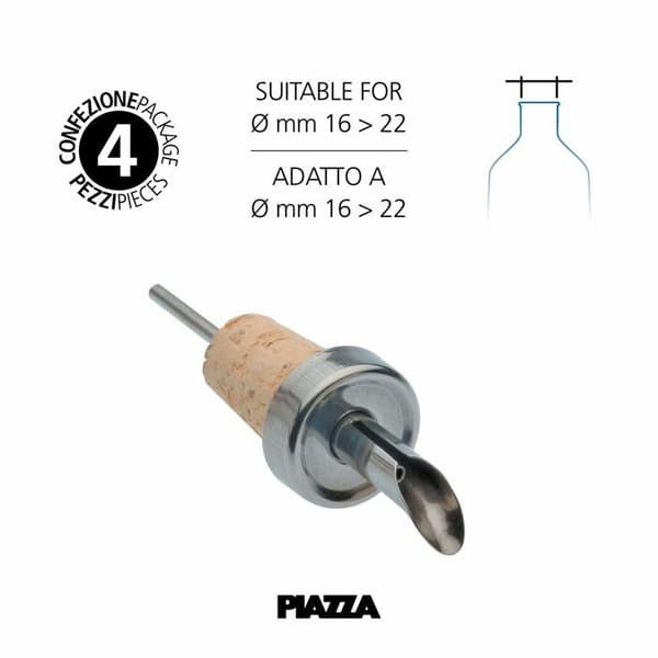 Hällpipar - Piazza - 4-pack - Rostfritt stål - Droppfri - Brun