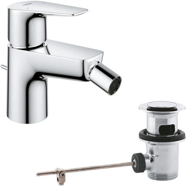 GROHE Start Edge engrepps bidéblandare - Waste Pull - Ekonomisk vattenluftare - Krom